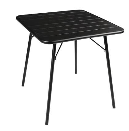 Bolero CS731 Square Slatted Steel Table Black 700mm