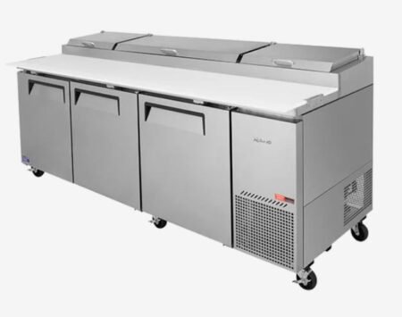 Turbo Air CTPR-93SD 3 Door Solid Pizza Prep Fridge