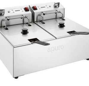 Apuro CU624-A Double Electric Fryer with Timer 2x5Ltr
