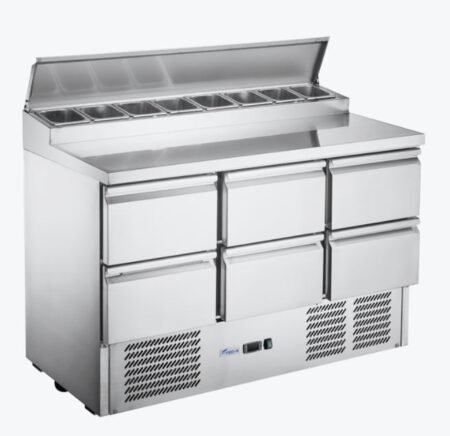 FED-X Six Drawer Salad Prep Fridge – XGNS1300D-6D