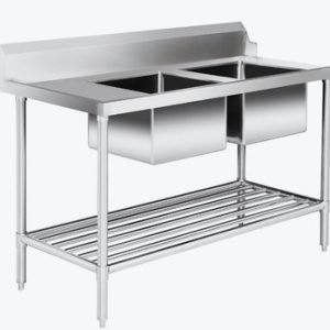 Right Inlet Double Sink Dishwasher Bench – DSBD7-1500R/A