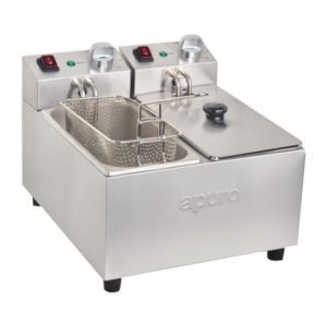 Apuro DB203-A Twin Tank Twin Basket Countertop Fryer 2x 3Ltr