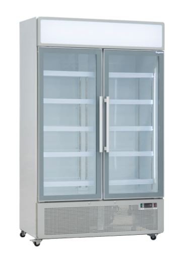 Exquisite DC880P White Two Door Display Refrigerator 850L