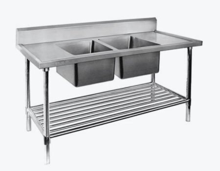Modular System Double Centre Sink Bench with Pot Undershelf – DSB6-1500C/A