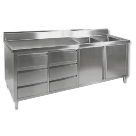 DSC-2100R-H Kitchen Tidy Cabinet with Double Right Sinks