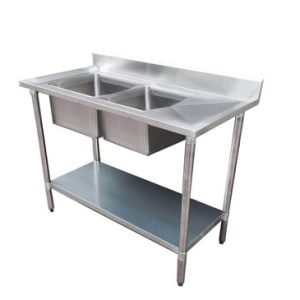 Modular System Double Sink Bench Left Handed 1800x700x900mm – 1800-7-DSBL