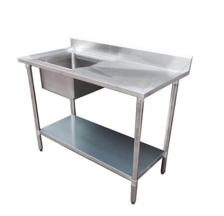 Left-Hand Sink Bench 1200mm – Model 1200-6-SSBL Stainless