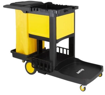 Jantex FU998 Cleaning Trolley Black with Lockable Cabinet