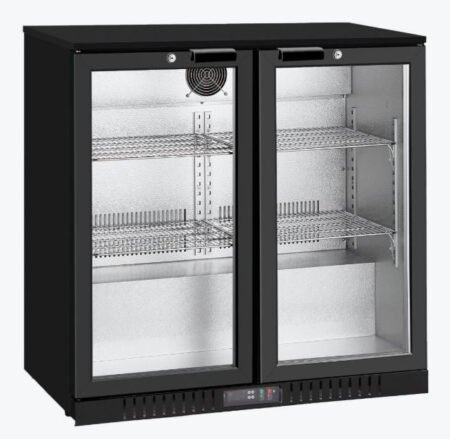 Thermaster Under Bench double Heated Glass Doors Bar Cooler with heater switch – LG-208TD
