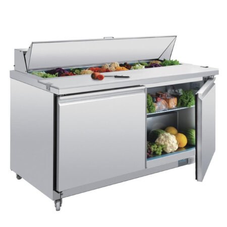 Polar GD883-A U-Series 2 Door Prep Counter Fridge 527Ltr