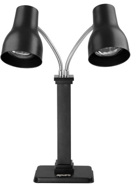 Apuro JA868-A Double Heat Lamp Carving Station Matt Black 2x250W