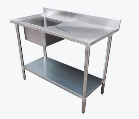Stainless Left Handed Sink Station 1500mm Model 1500-7-SSBL