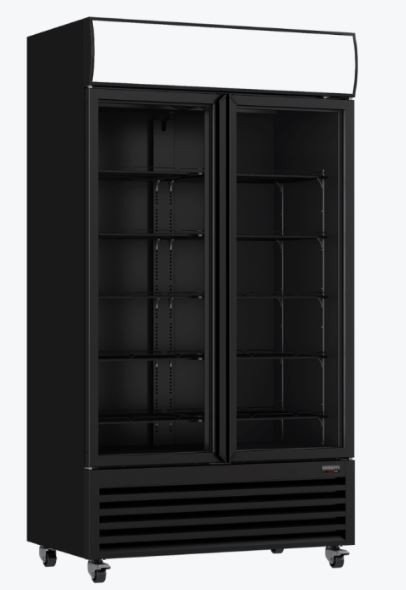 Thermaster 2 Door Black Upright Beverage Fridge LG-1000BP
