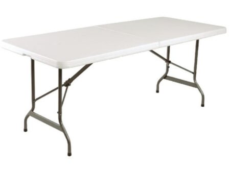 Bolero LL001 Rectangular Centre Folding Table 6 Ft White