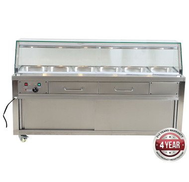 PG210FE-YG Heated Bain Marie Food Display 2140mm Width