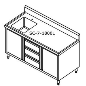 SC-7-1800L-H Kitchen Tidy Cabinet With Left Sink