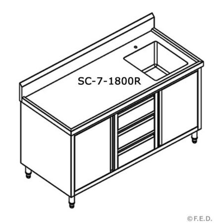 SC-7-1800R-H Kitchen Tidy Cabinet with Right Sink