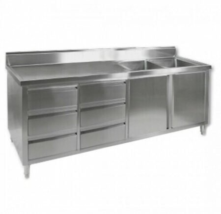 DSC-2400R-H Kitchen Tidy Cabinet with Double Right Sinks