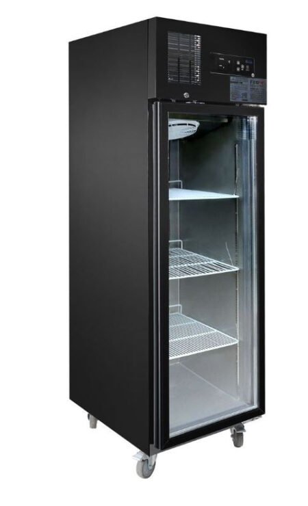 SUC500GB Upright Fridge – Black Glass Door, SS Finish