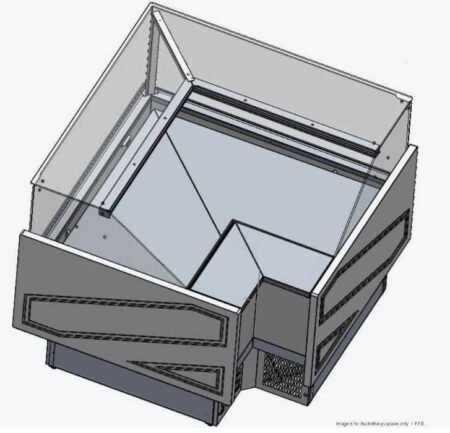 Tecnodom TDMR-E MR9.5 Black Corner Deli Display w/ Storage