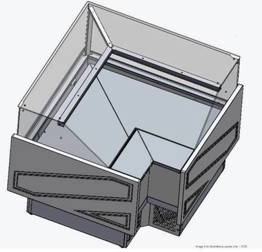 Tecnodom TDMR-E MR9.5 Black Corner Deli Display w/ Storage