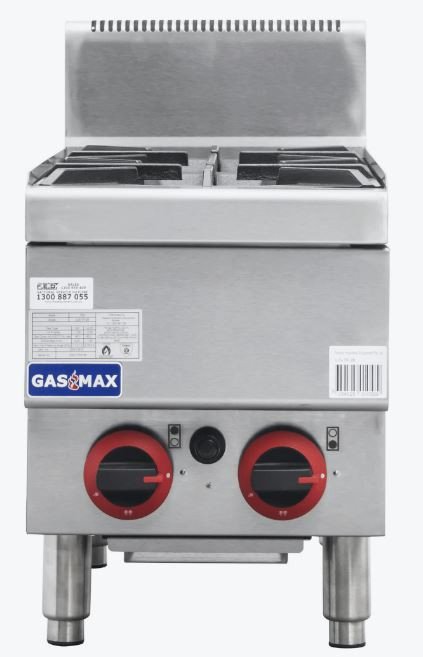 GASMAX Benchtop Natural Gas 2 Burner Cooktop JUS-TR-2B