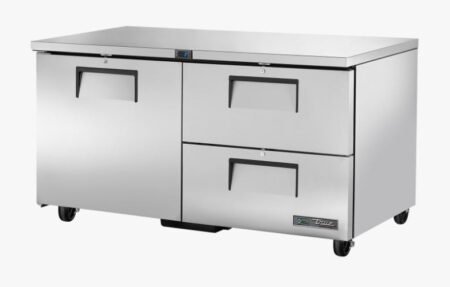 True Refrigeration TUC-60D-2-HC Undercounter Foodservice Refrigerator, 2 Drawers + 1 Solid Swing Door