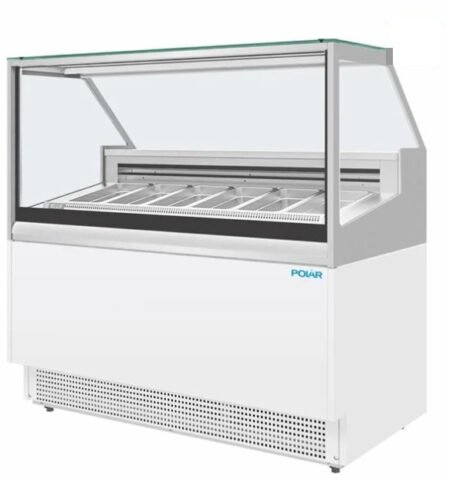 Polar UA058-A U-Series 6 Pan Ice Cream Serve Over Cabinet Freezer