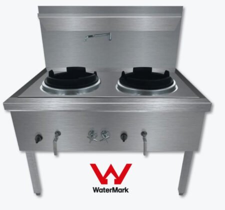 Gasmax Stainless Steel Waterless LPG Double Wok Chimney Burner – WW-2LC
