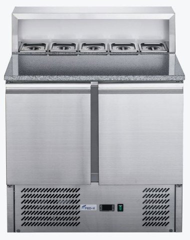FED-X Two Door Salad Prep Fridge with Marble Top – XGNS900E