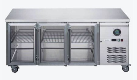 FED-X Three Glass Door Bench Fridge – XUB6C18G3V