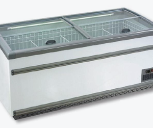 ZCD-L250S Supermarket Island Dual Temperature Freezer & Chiller with Glass Sliding Lids